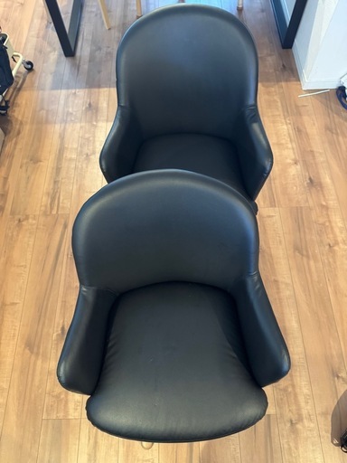 4脚セット　IKEA ヤンオロフ　回転レザーチェア4脚