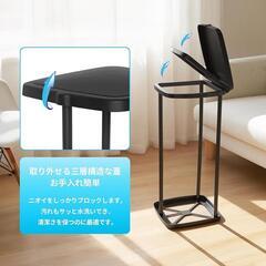 ゴミ袋ホルダー ゴミ箱 蓋付き 高さ三段階調整 スリム 省スペース におい遮断の画像