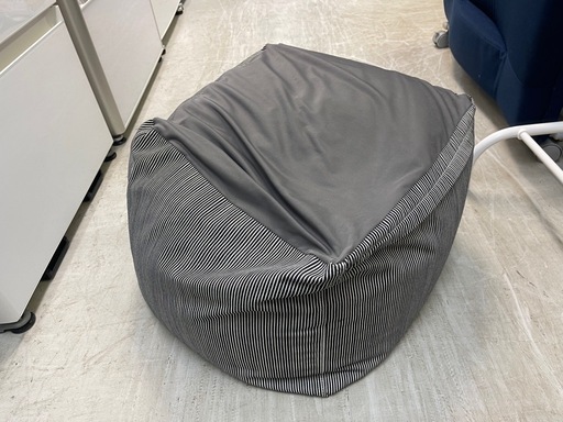 【リサイクルサービス八光】幅54㎝　デニム生地　1人用ビーズクッション(中)