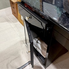 大理石調ドレッサー(ブラック)の画像