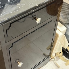 大理石調ドレッサー(ブラック)の画像