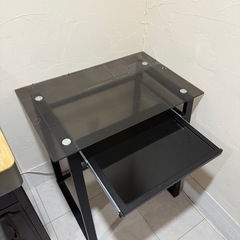 スライドトレー付デスク(ブラック)の画像