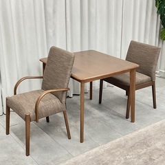 KJ-19【新入荷　リサイクル品】ニトリ　Nコレクション　ダイニング３点セット　ブラウンの画像
