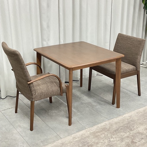 KJ-19【新入荷　リサイクル品】ニトリ　Nコレクション　ダイニング３点セット　ブラウン