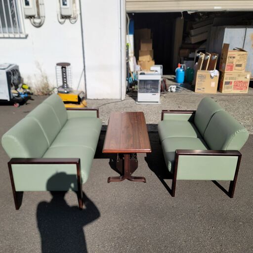 10/10 終 応接セット maruni/ソファ テーブル/メーカー不明 25j菊TK