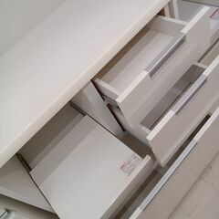 リユースのサカイ栃木店★ジモティ割あり★  食器棚 ホワイト W80×D42×H205 クリーニング済み TC11010の画像