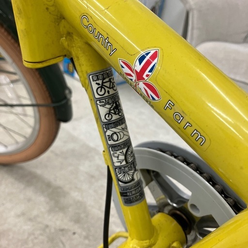 K2510-130 simple style 折りたたみ自転車 イエロー 20インチ ※パンクの確認や空気入れのサービスは行っておりません。タイヤ空気なし 動作確認済み 鍵なし キズ汚れ有り