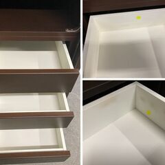 松田家具 カップボード 幅100 ダークブラウン スライド扉 ダイニング キッチン 収納 食器棚 引き戸 ハイタイプ 中古 店頭引取歓迎 R10135の画像