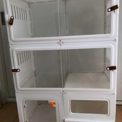 猫 ケージ トイレ付き 2段 トイレ一体型の画像