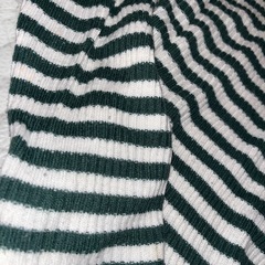 緑ボーダー ニットLの画像
