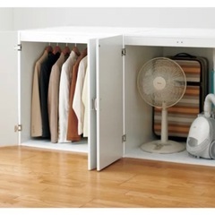 分解済・たっぷり奥行77cm モダン布団タンス ホワイト白収納 幅120cmの画像