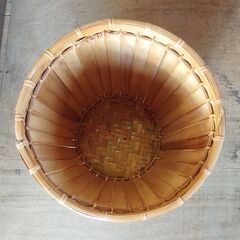 竹製 バスケット かご カゴ籠 鉢カバー ゴミ箱 プランターカバー 小物入れ　/TJ-2606 2Fの画像