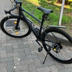 【自転車　美品】マットブラック スポーツクロスバイク 700C 多段変速 🚴の画像