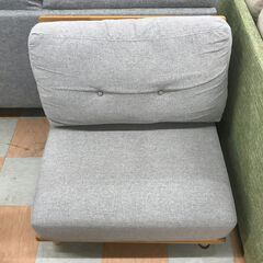 【ジャングルジャングル石川金沢店】  2人掛けソファー ウッドフレーム グレー W160×D80×H75 クリーニング済み												の画像