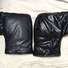 新品 バイク ハンドルカバー レザー 防水の画像