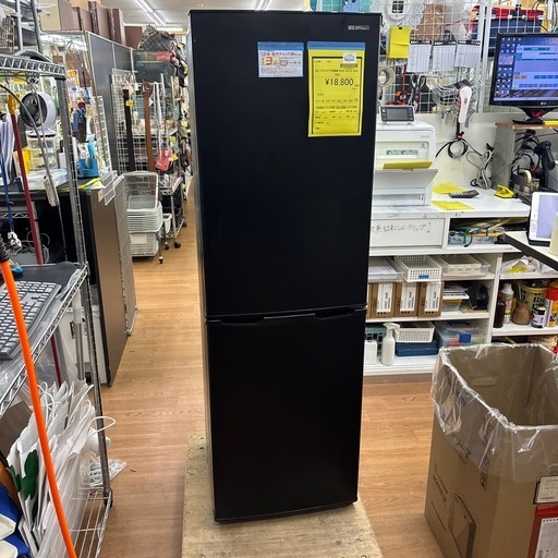☆ドリーム荒牧店☆ジモティー割引有☆【クリーニング済み】アイリスオーヤマ/2ドア冷蔵庫/IRSE-16A-B/162L/2022年製