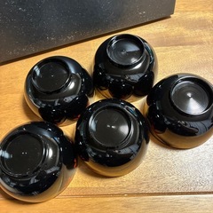汁椀 5個セット 黒と赤 紅葉　漆器の画像