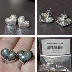 シルバー/ハートスタッドピアス（新品）の画像