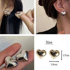 シルバー/ハートスタッドピアス（新品）の画像