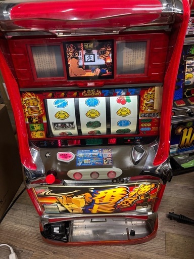 パチスロ実機 大都技研 4号機 初代 押忍!番長 ドアキー、設定キー付き スロット台