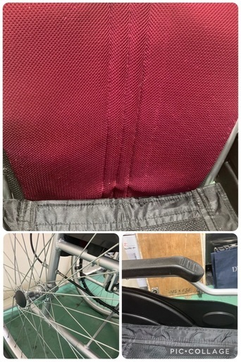 【中古】大阪引取限定商品 Care-Tec 自走用車椅子 赤/黒【IJ063 SSJ1F028】