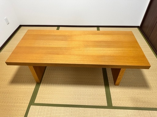 松永家具製 オーク突板ローテーブル 美品 展示場使用 高級感あり