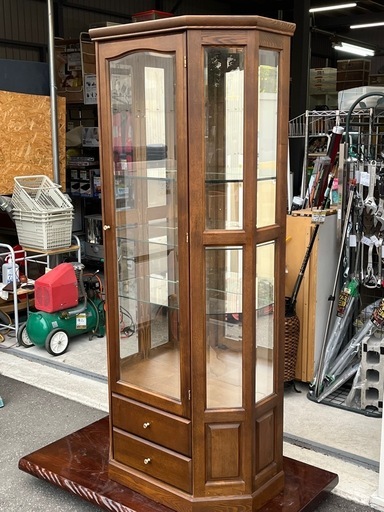 フラットキュリオ ムーブ 飾り棚　キュリオケース　キャビネット　照明ランプ付　棚板4枚　幅805 奥行400 高さ1805 中古品 有限会社マックス ④