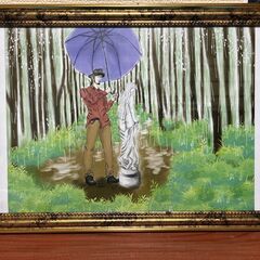 絵画風イラスト１枚　アンティーク調のフレーム付の画像