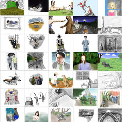 絵画風イラスト１枚　アンティーク調のフレーム付の画像