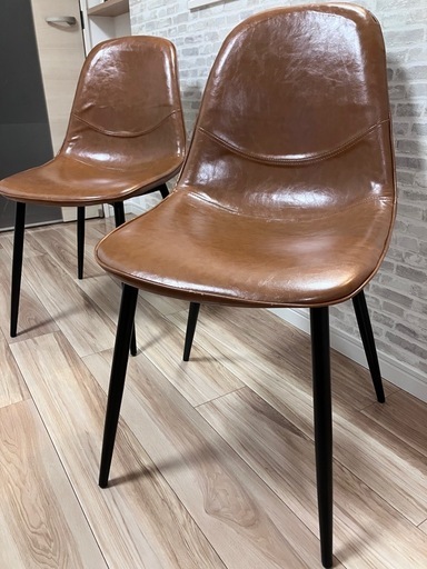 最終値下げ!!】ダイニングチェア2脚セット (キック) 入谷の椅子