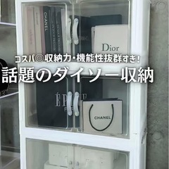 DAISO ジョイントできる扉付折りたたみ収納ケース　5個の画像