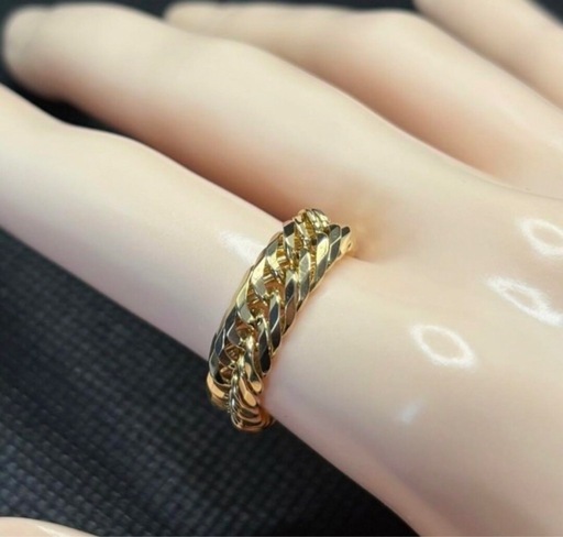 物々交換可能！　K18喜平リング 12面トリプル 3.2ｇ 19号