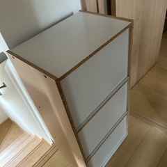 (中古)カラーボックス　ナチュラル×オーク×2コの画像