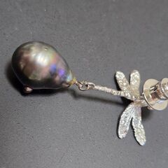 トンボ 南洋真珠 ピンブローチ ブローチ 蜻蛉 アクセサリー 貴金属 アクセの画像