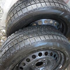 日産純正１６インチ鉄ホイール　スタッドレスタイヤ 205/55R16 の画像