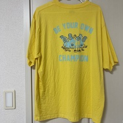 Champion イエロー Tシャツ LARGEの画像