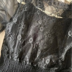 fifth レース ワンピース ロング丈 ブラックの画像
