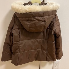 べべ コート 110 アウター フード ブラウン キッズ 冬 BeBe ファーの画像