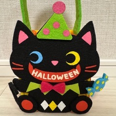 【新品未使用】ハロウィン 小物入れ ケース ポーチハロウィン 猫のフェルトの画像