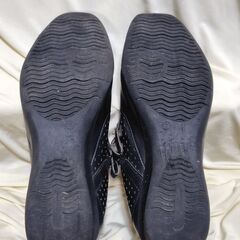 【まだ受付中･送付可能】中古 マジックテープストラップ ソフトパンプス 合成皮革 24㎝ ブラック 早い者勝ちです✨✨の画像