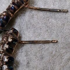 ポスト K18 刻印 ピアス ジルコニアストーン 花モチーフ 925 シルバーの画像