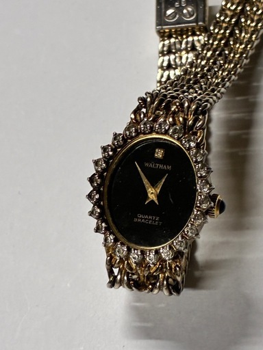 Waltham ウォルサム　クォーツ腕時計　GP on silver ダイヤ入り