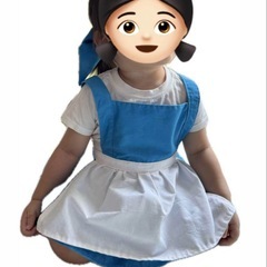 町娘風エプロンとリボンのセット　の画像
