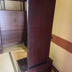 鎌倉彫り　鏡台　桐　アンティークの画像