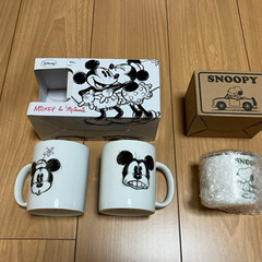 マグカップ３個　Mickey&Minnie　スヌーピーの画像