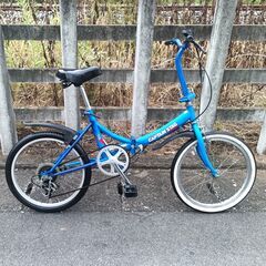 ★お届け可!!★ CAPTAIN STAG  20インチ 折りたたみ自転車 6段変速の画像