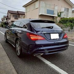ベンツCLA180シューティングブレーク　スポーツ　H29　車検8/5　走行69000ｋ　純正ナビ＆フルセグＴＶ カラーバックカメラ　ＥＴＣ　専用エアロ＆ＡＭＧ18ＡＷ　レーダーセーフティＰＫＧ　ハーフレザーシートの画像