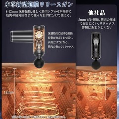 【開封のみ】筋膜リリースガン（アタッチメント8種類＆収納ケース付）の画像