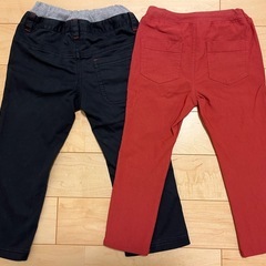 ワムワム ジーンズ 100 長ズボン パンツ キッズ 男の子 レッド セットの画像