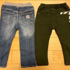 ミキハウス 長ズボン 90 セット カーキ ジーンズ パンツ ベビー 95 秋冬の画像